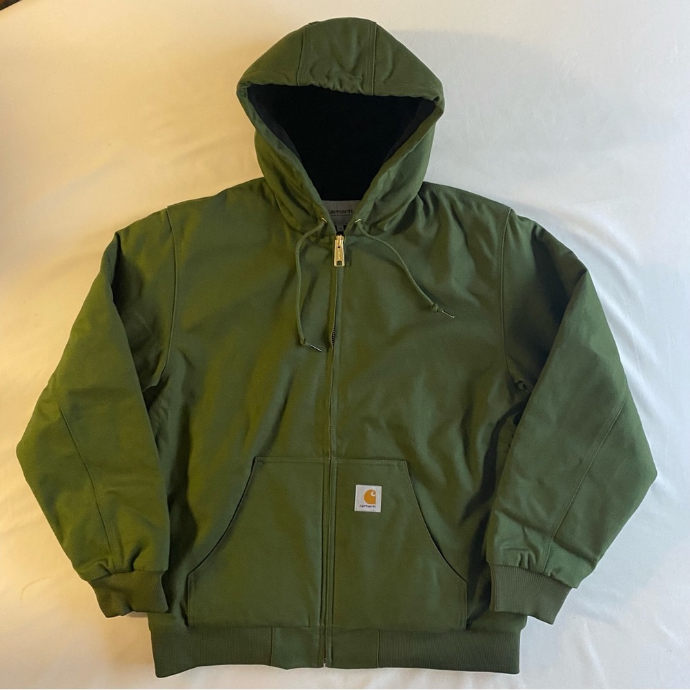 Carhartt WIP Active Jacket Men XL Tarragon/Black (Rigid) Fleece Quilt Lined - Picture 2 of 16